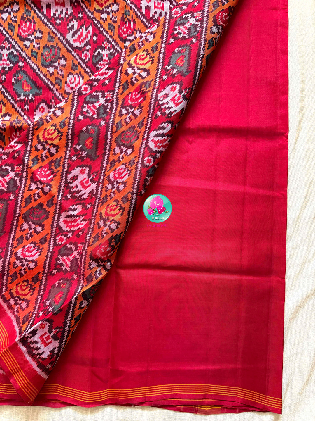 The Sunburst Heritage: 8-Ply Patan Patola Saree in Vibrant Orange & Red