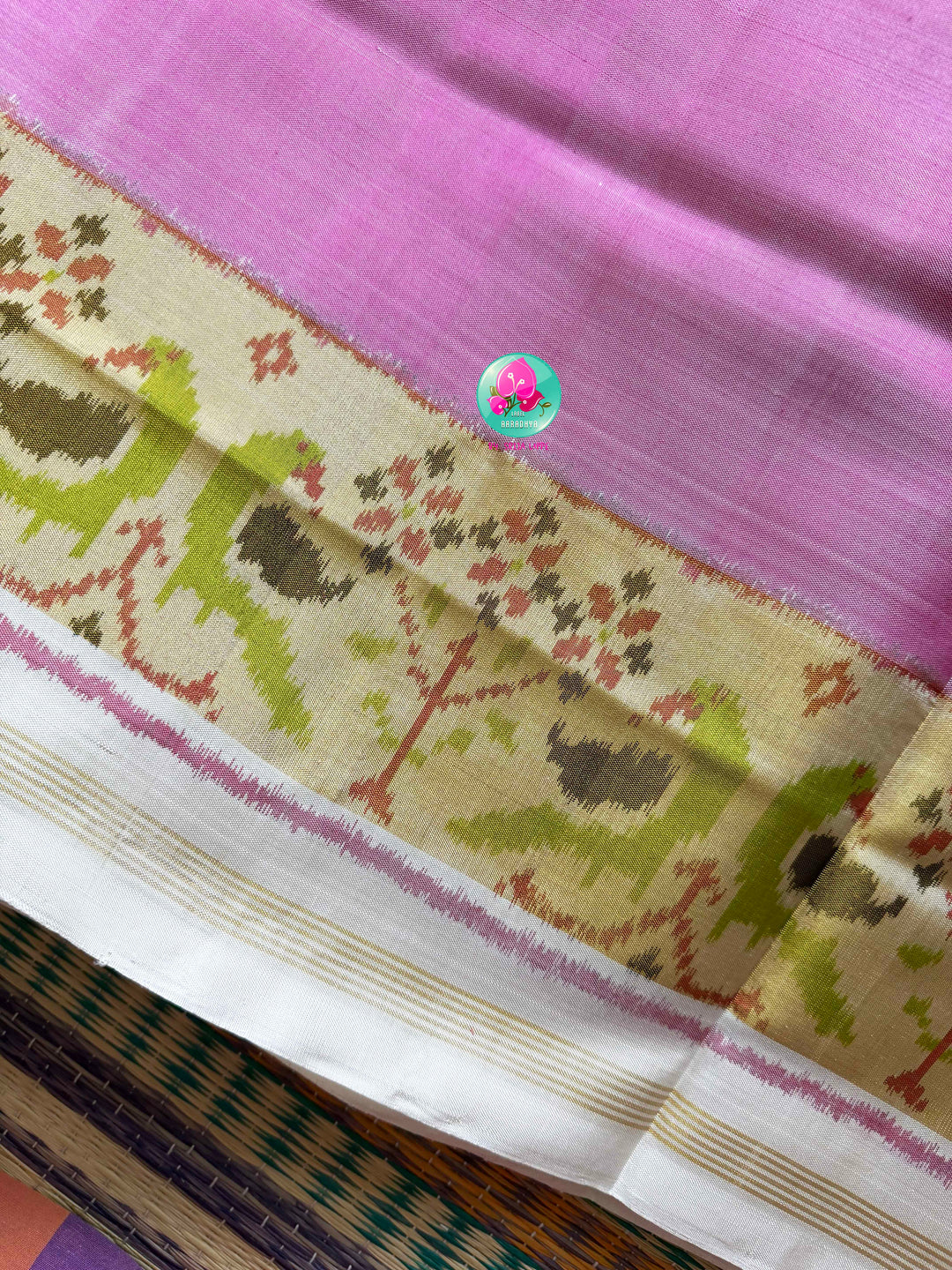 The Pale Blush Confluence: 5-Ply Saree in Rajkot Patola with Paithani-Inspired Grace