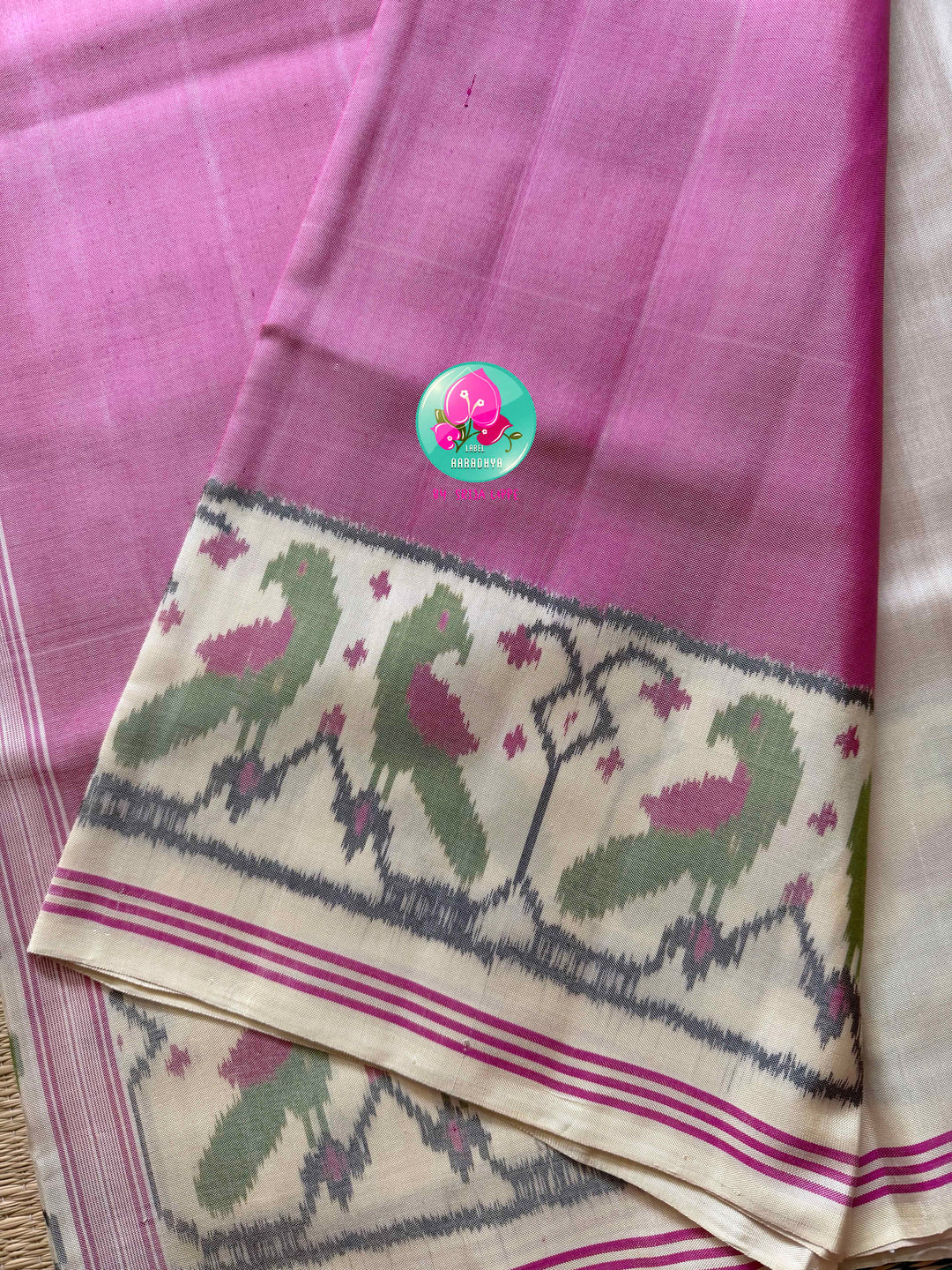 The Petal Symphony: 8-Ply Patan Patola Saree with Paithani-Inspired Grace