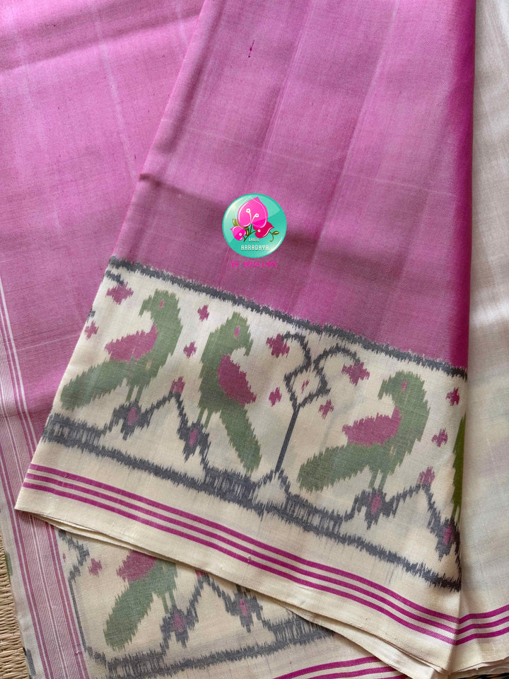The Petal Symphony: 8-Ply Patan Patola Saree with Paithani-Inspired Grace