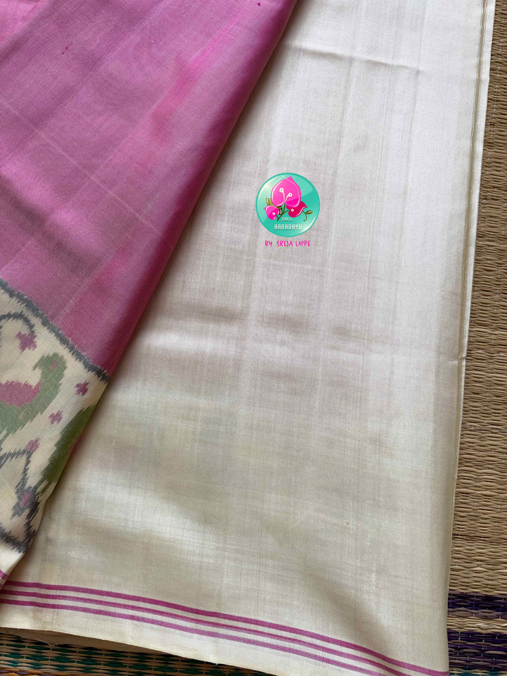The Petal Symphony: 8-Ply Patan Patola Saree with Paithani-Inspired Grace