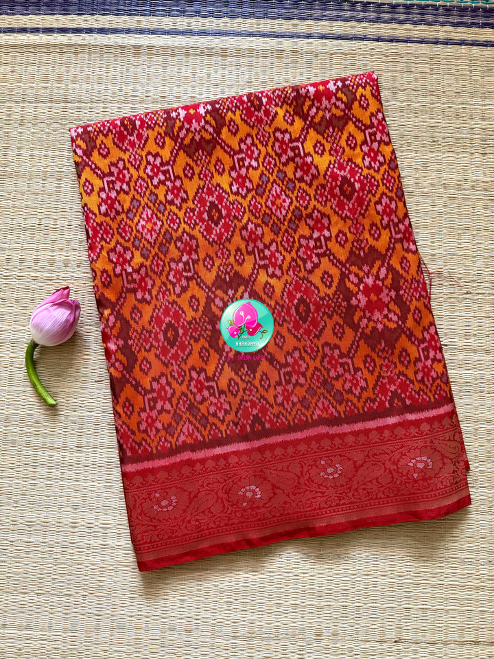 The Artisanal Confluence: Patola-Banarasi Fusion Pure Silk Saree