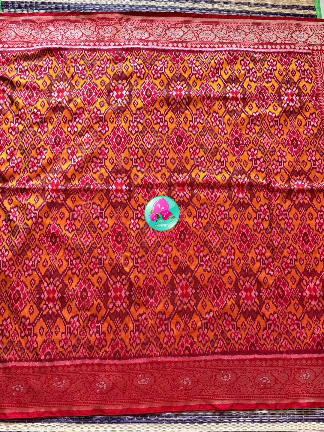 The Artisanal Confluence: Patola-Banarasi Fusion Pure Silk Saree