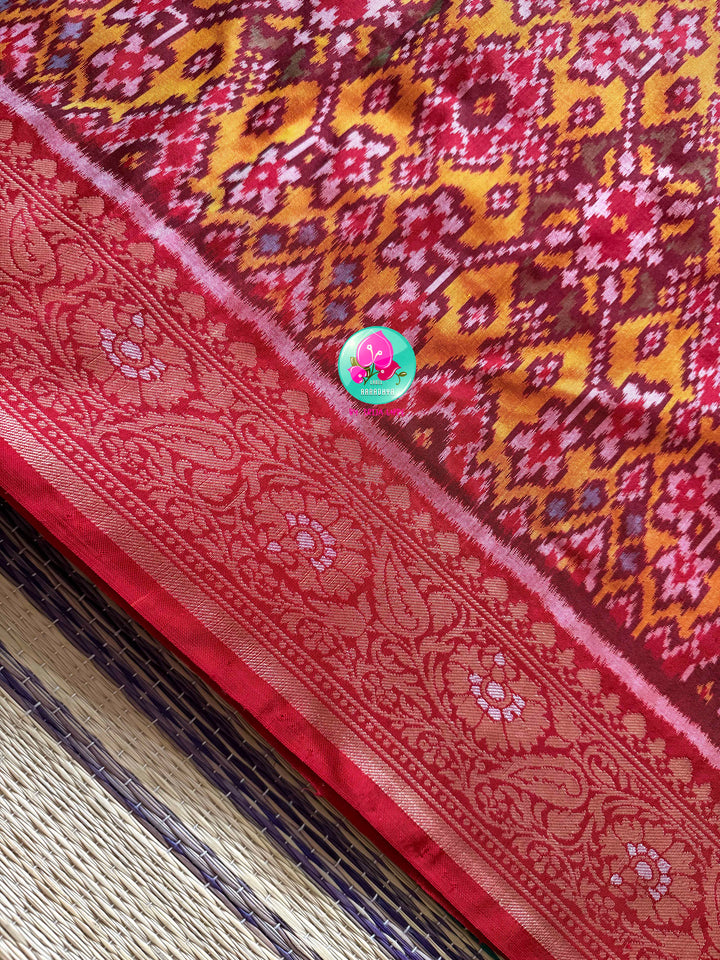 The Artisanal Confluence: Patola-Banarasi Fusion Pure Silk Saree