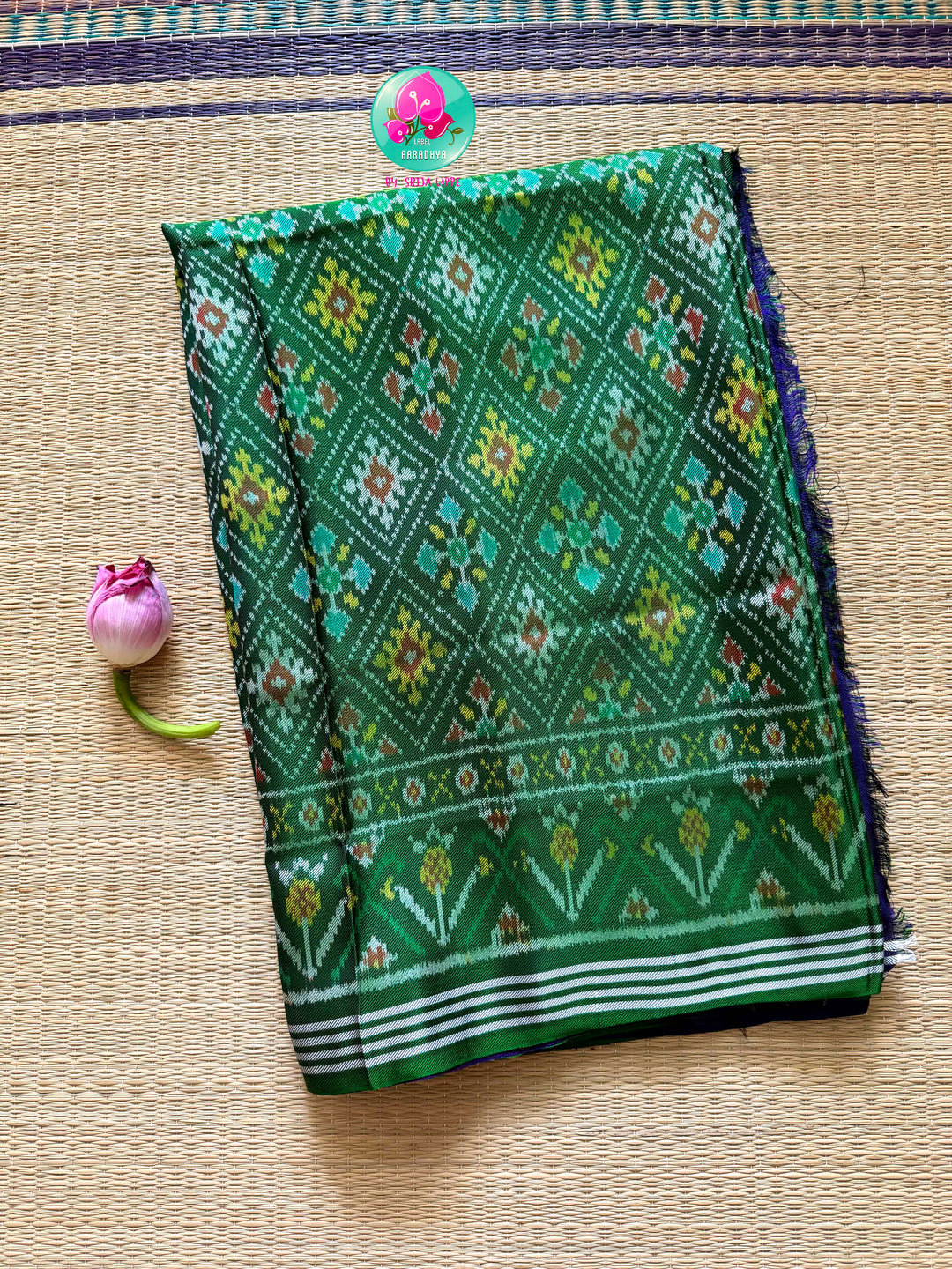 The Mirror of Mastery: Reversible Emerald & Amethyst Twill Patola Saree