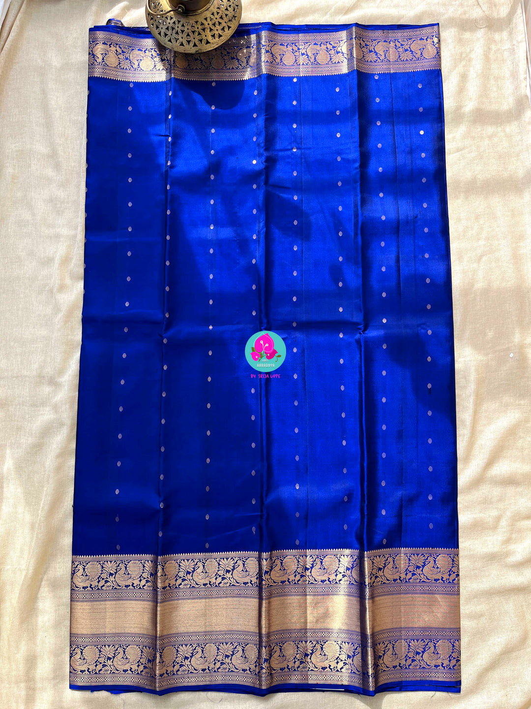 Pure Kanchi silk saree in Royal Blue with designer Blouse