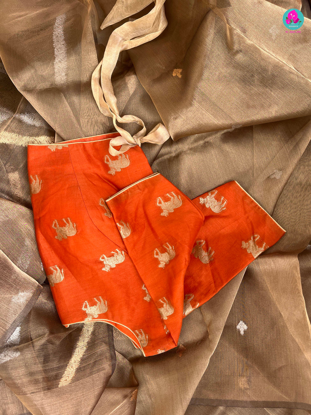 Pure Kora Tissue silk Saree with pure Chanderi silk blouse