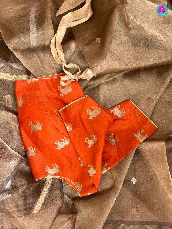 Pure Kora Tissue silk Saree with pure Chanderi silk blouse
