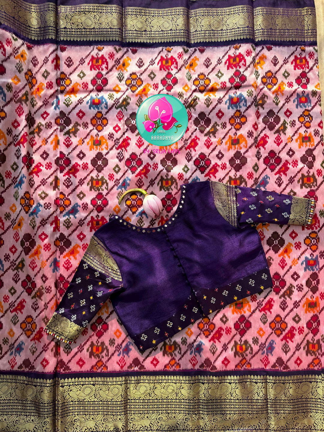 The Amethyst Leheriya: Pure Mulberry Silk Patola Saree with Vintage Kanchi Heritage