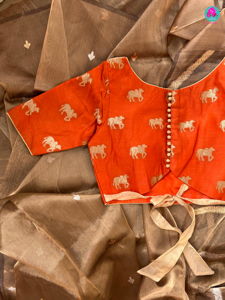 Pure Kora Tissue silk Saree with pure Chanderi silk blouse
