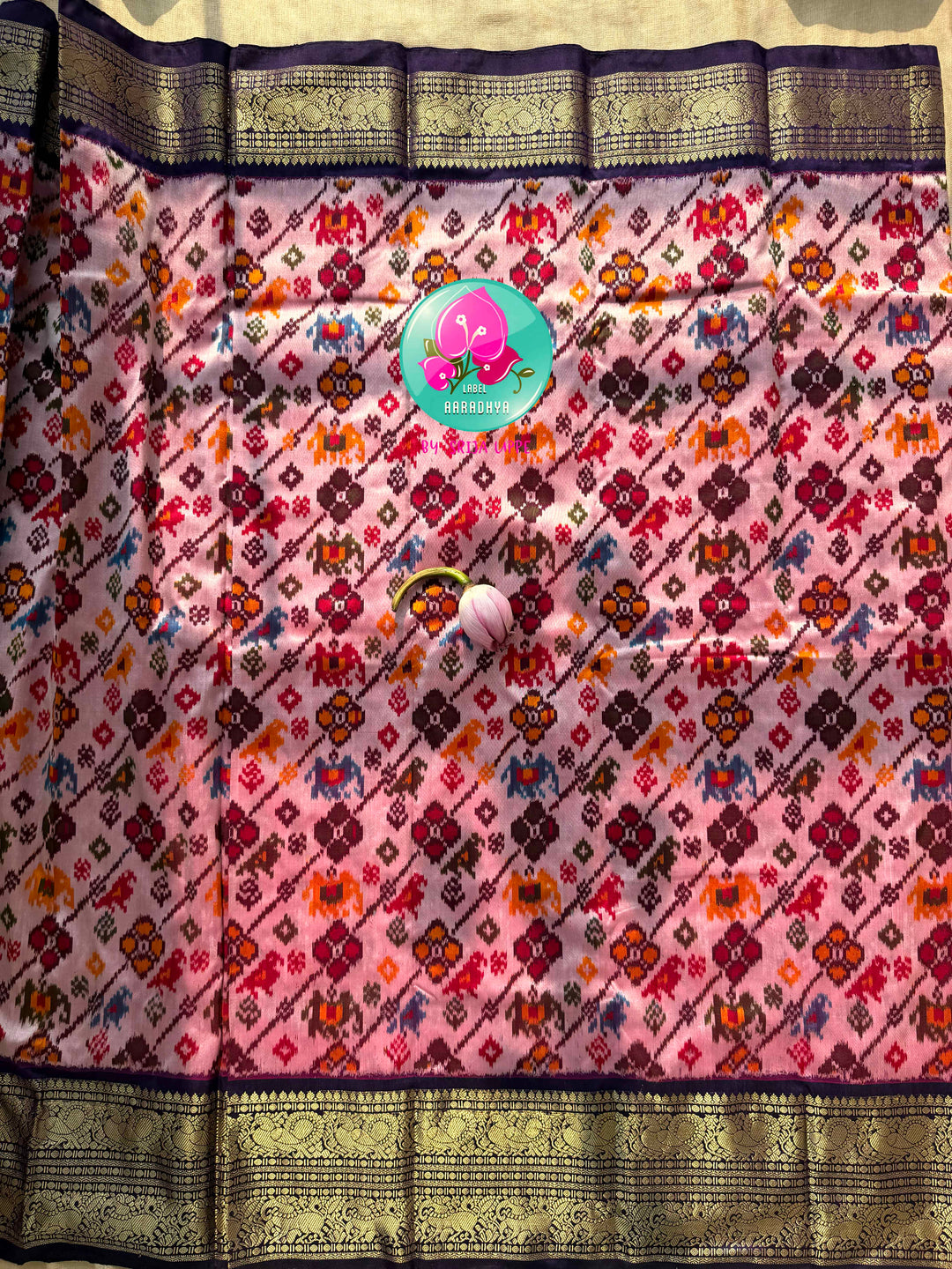 The Amethyst Leheriya: Pure Mulberry Silk Patola Saree with Vintage Kanchi Heritage