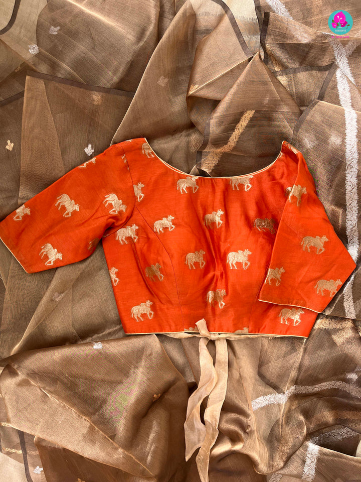 Pure Kora Tissue silk Saree with pure Chanderi silk blouse