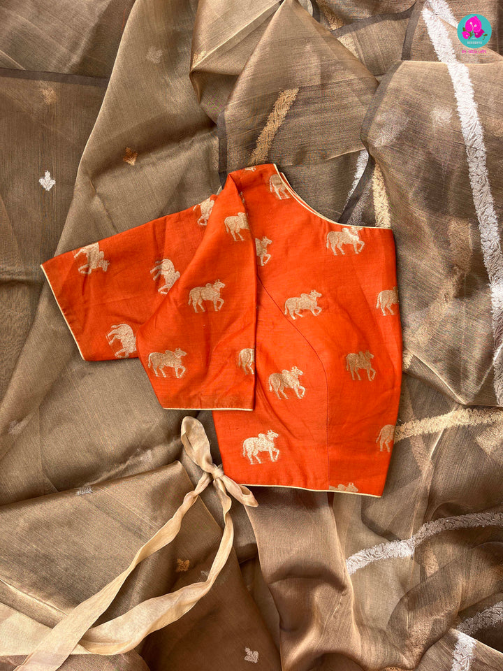 Pure Kora Tissue silk Saree with pure Chanderi silk blouse
