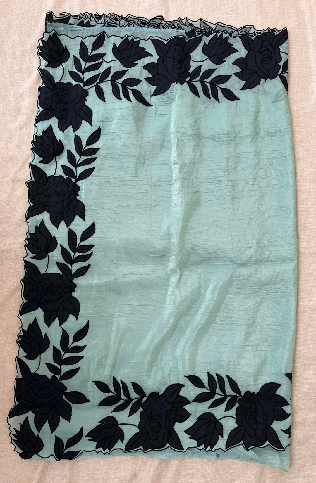 Soft Crush Organza Saree with applique work