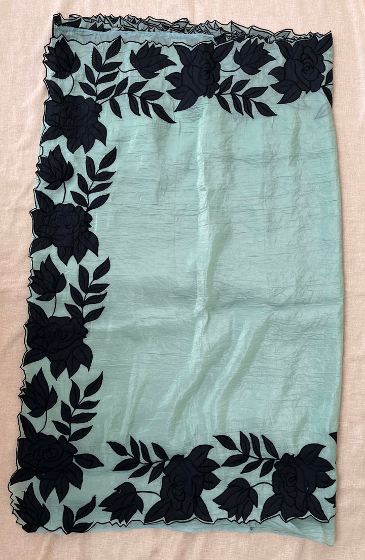 Soft Crush Organza Saree with applique work