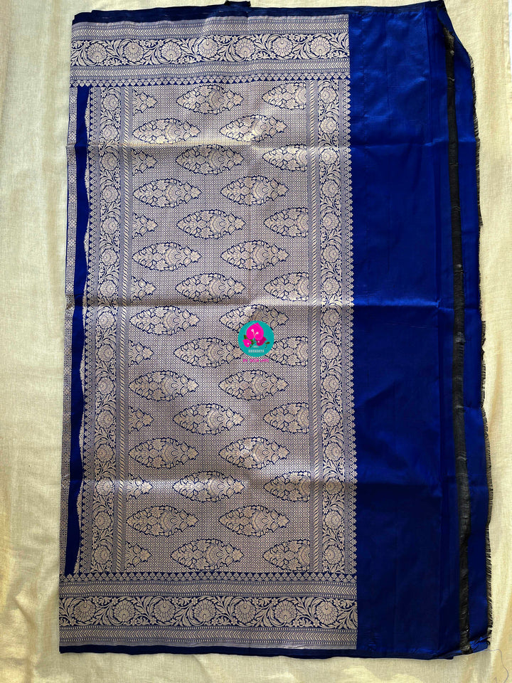 Pure Benarasi katan silk saree with pure Benarasi pleated maggam work blouse