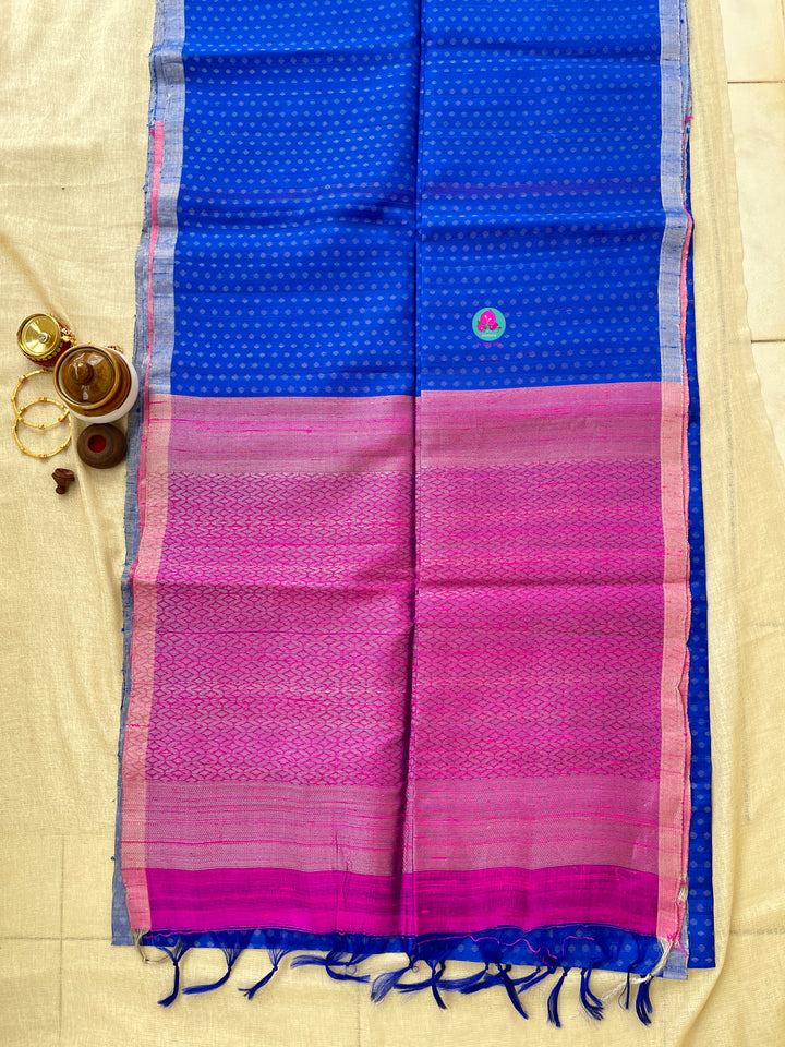 Royal blue with silver border