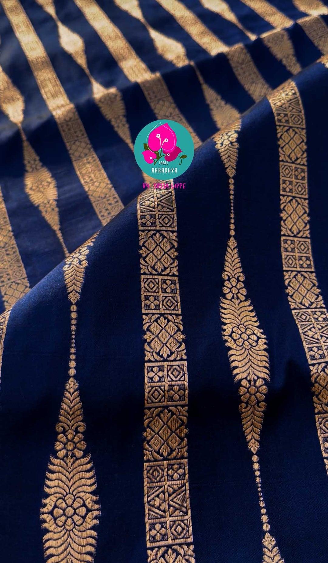 Pure Benarasi katan silk saree with pure Benarasi pleated maggam work blouse