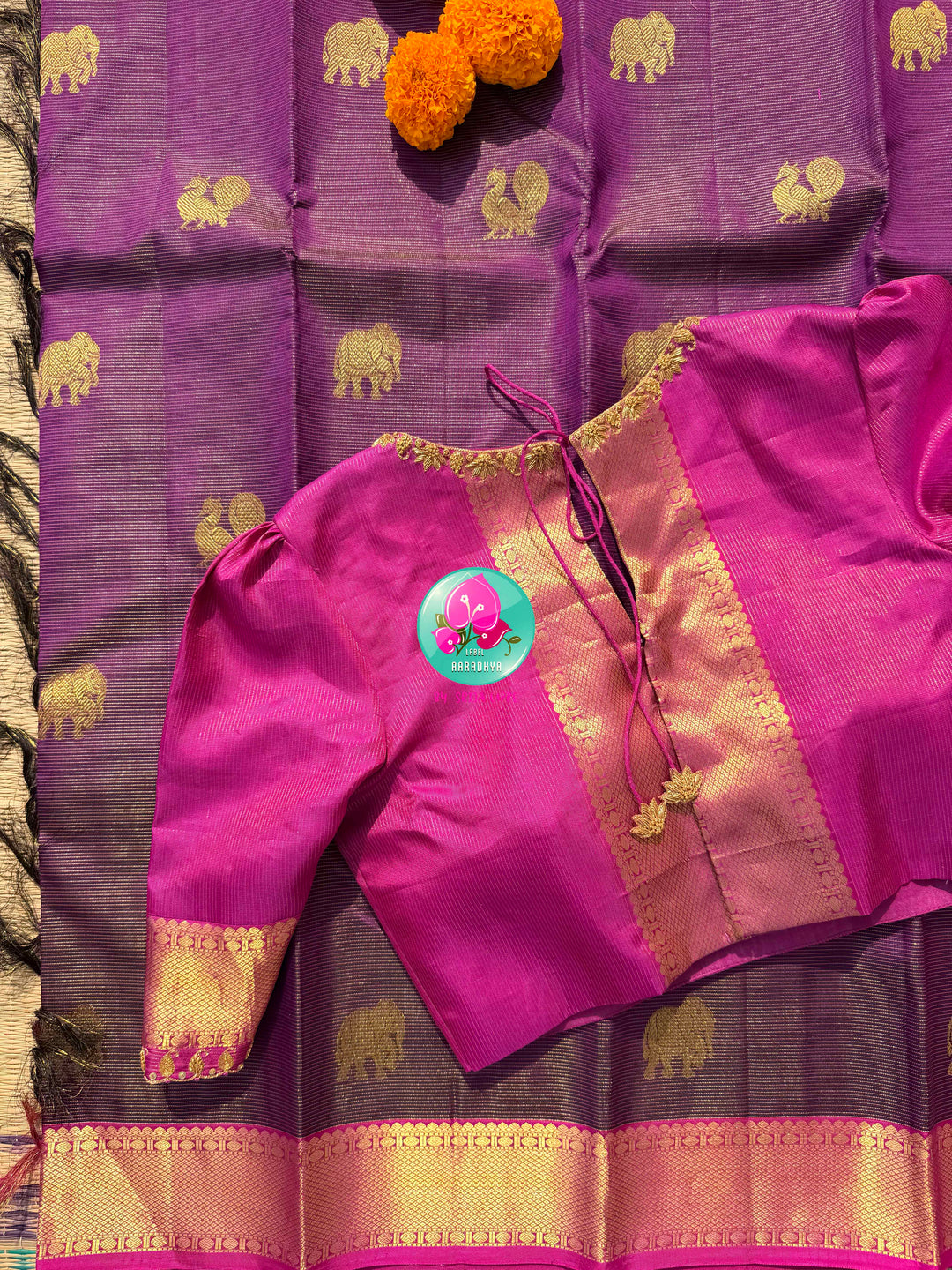 The Sovereign Amethyst: Pure Vaira Oosi Kanchipattu Saree in Royal Purple