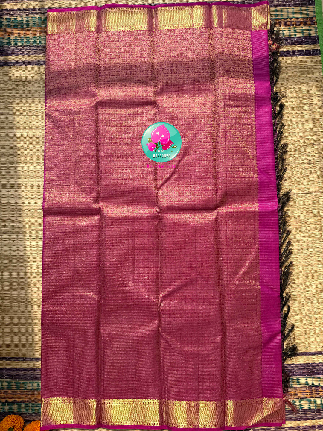 The Sovereign Amethyst: Pure Vaira Oosi Kanchipattu Saree in Royal Purple