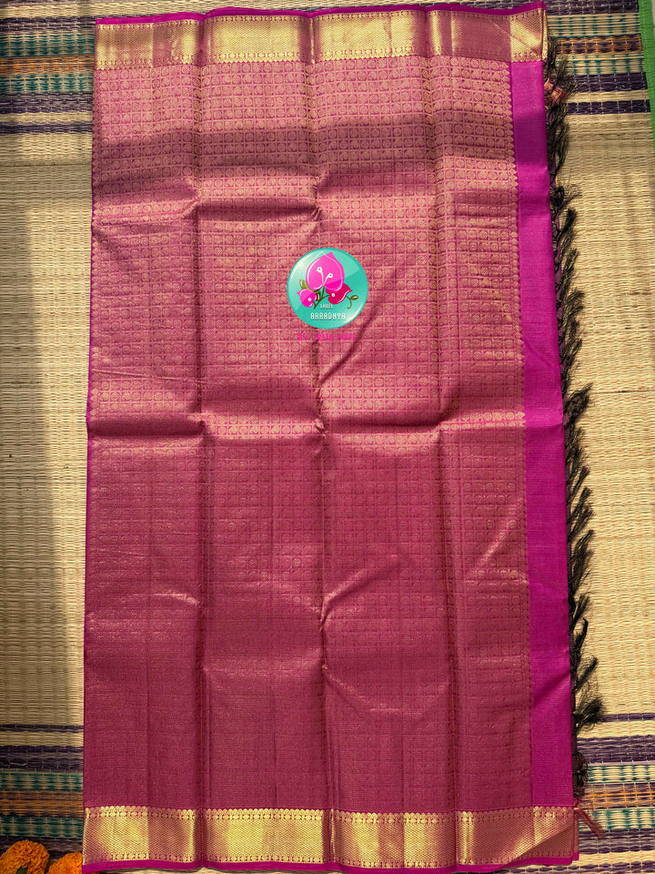 The Sovereign Amethyst: Pure Vaira Oosi Kanchipattu Saree in Royal Purple