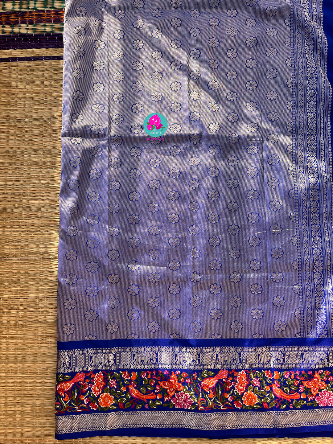 Pure silk with petite embroidery paired with embroidered Blouse