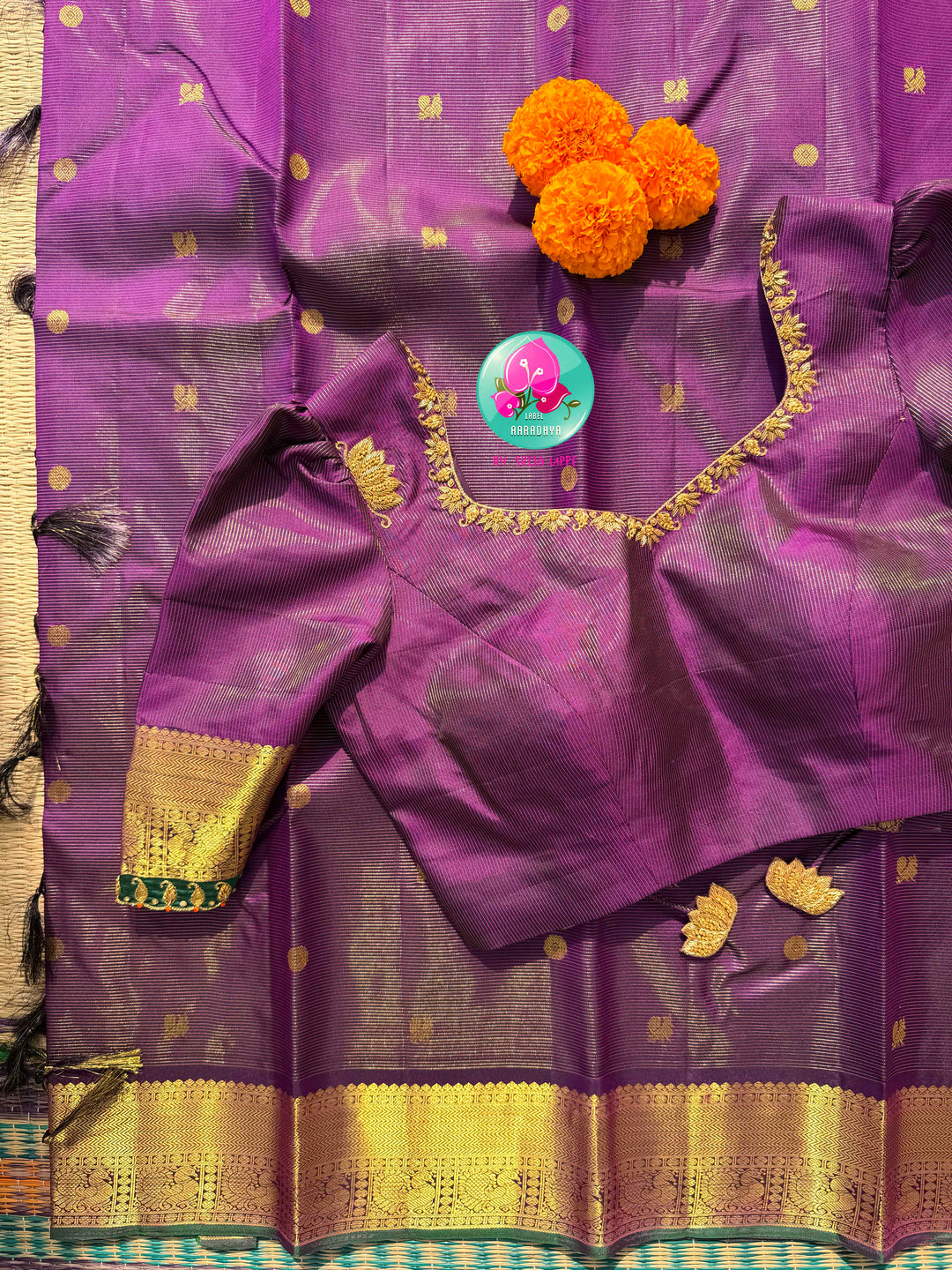 The Sovereign Amethyst: Pure Vaira Oosi Kanchipattu Saree in Unified Purple