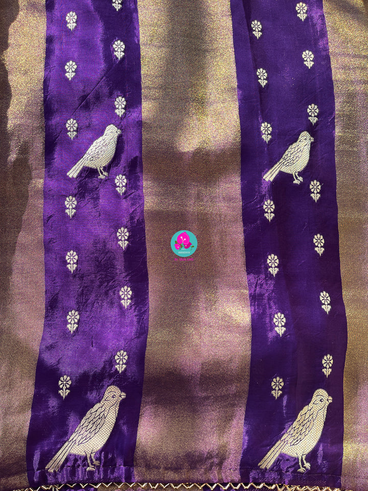 Crape tissue silk saree