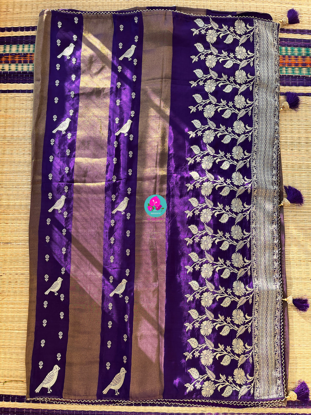 Crape tissue silk saree