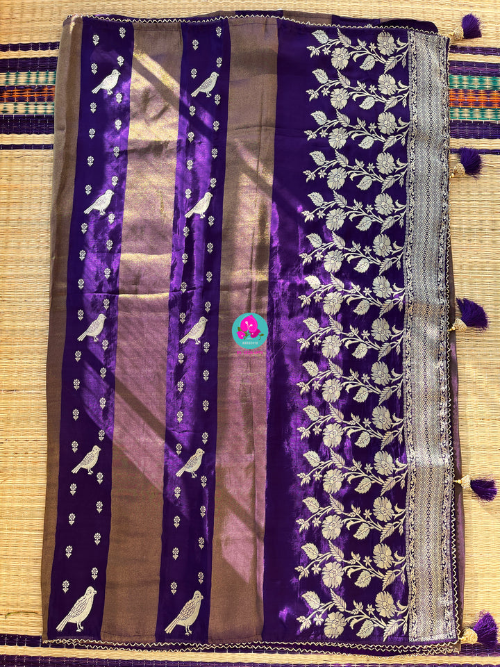 Crape tissue silk saree