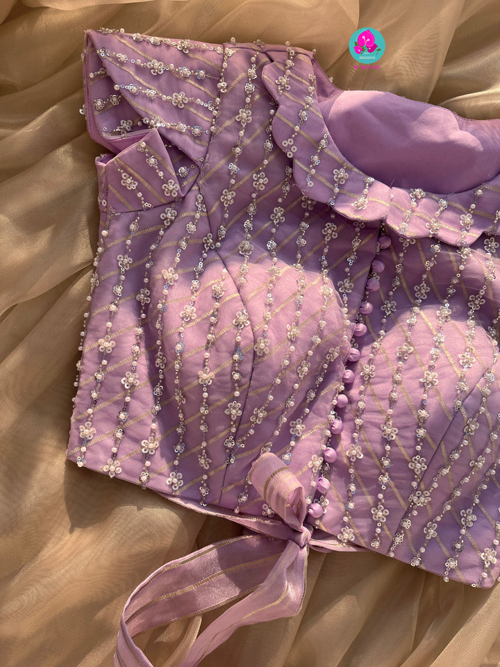 Embroidered net blouse