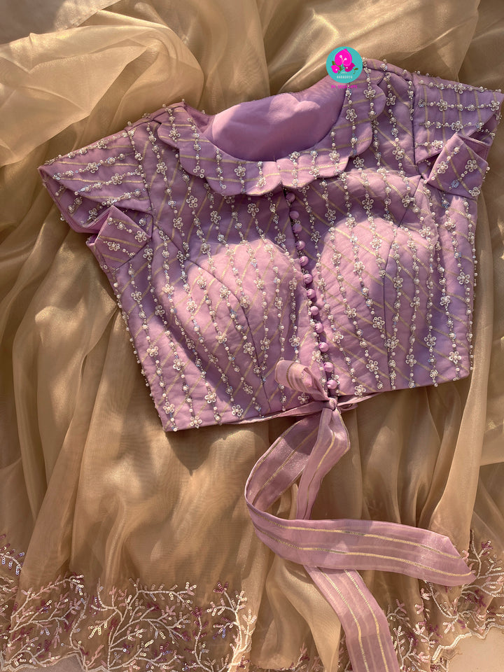 Embroidered net blouse
