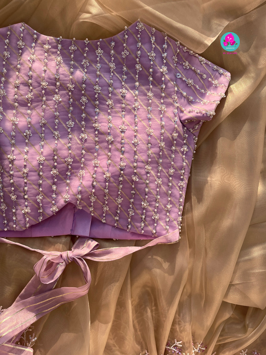 Embroidered net blouse