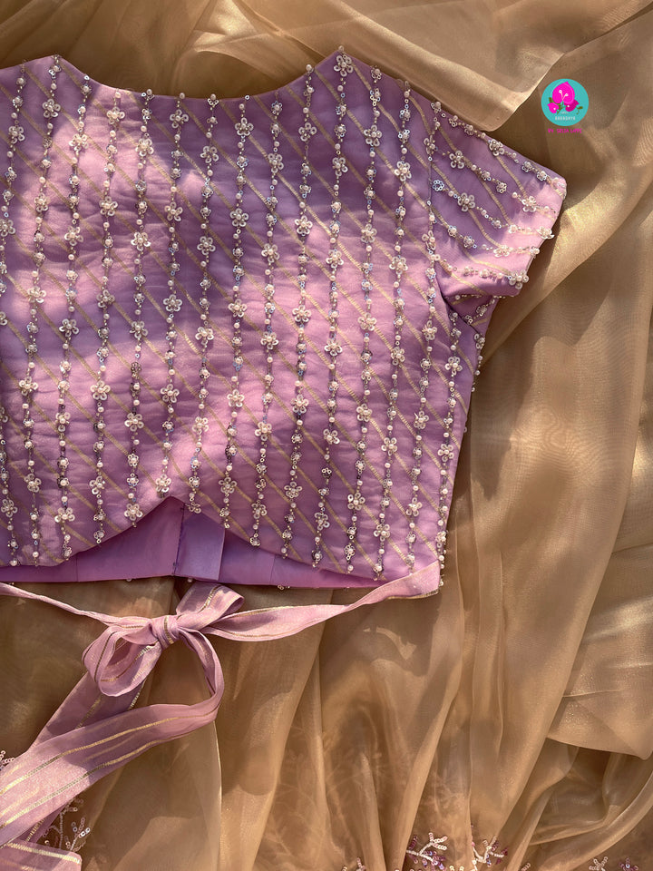 Embroidered net blouse