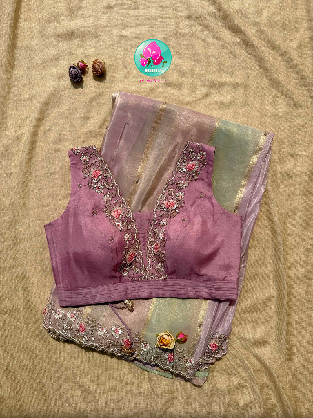 The Pastel Prism: A Multi-Hued Tissue Georgette Masterpiece