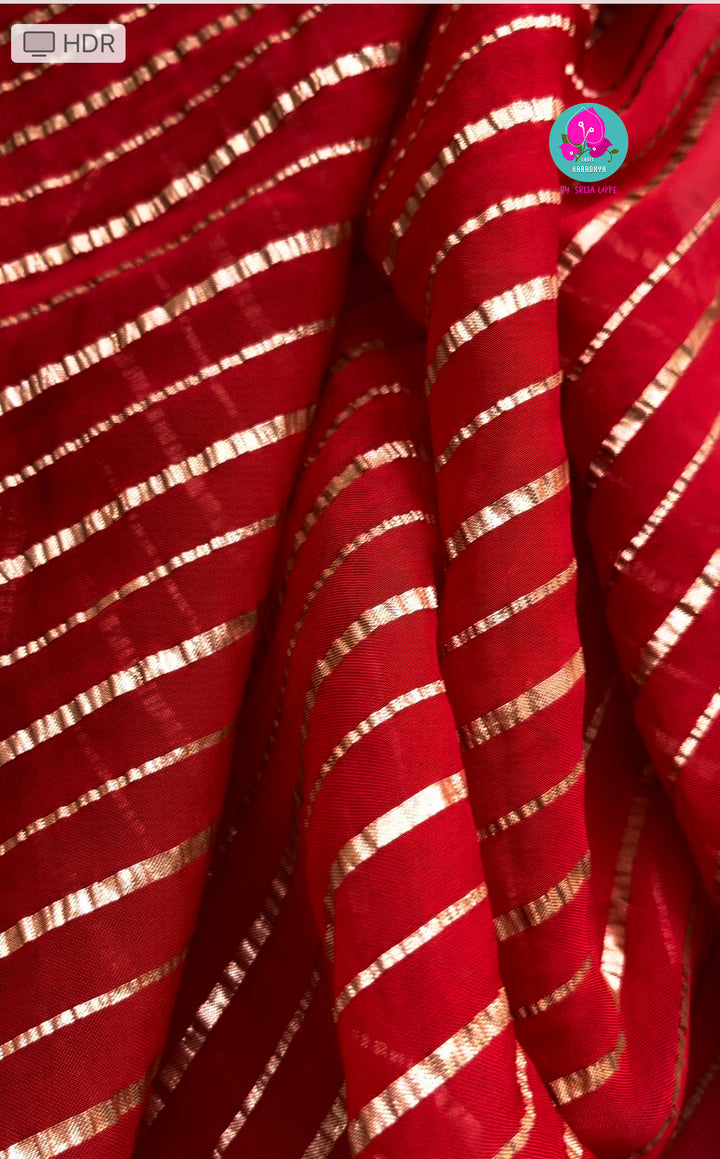 Red georgette saree