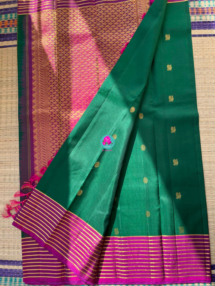 Vintage Movie actress Jayaprada garu inspired saree set in pure Kanchipattu handloom