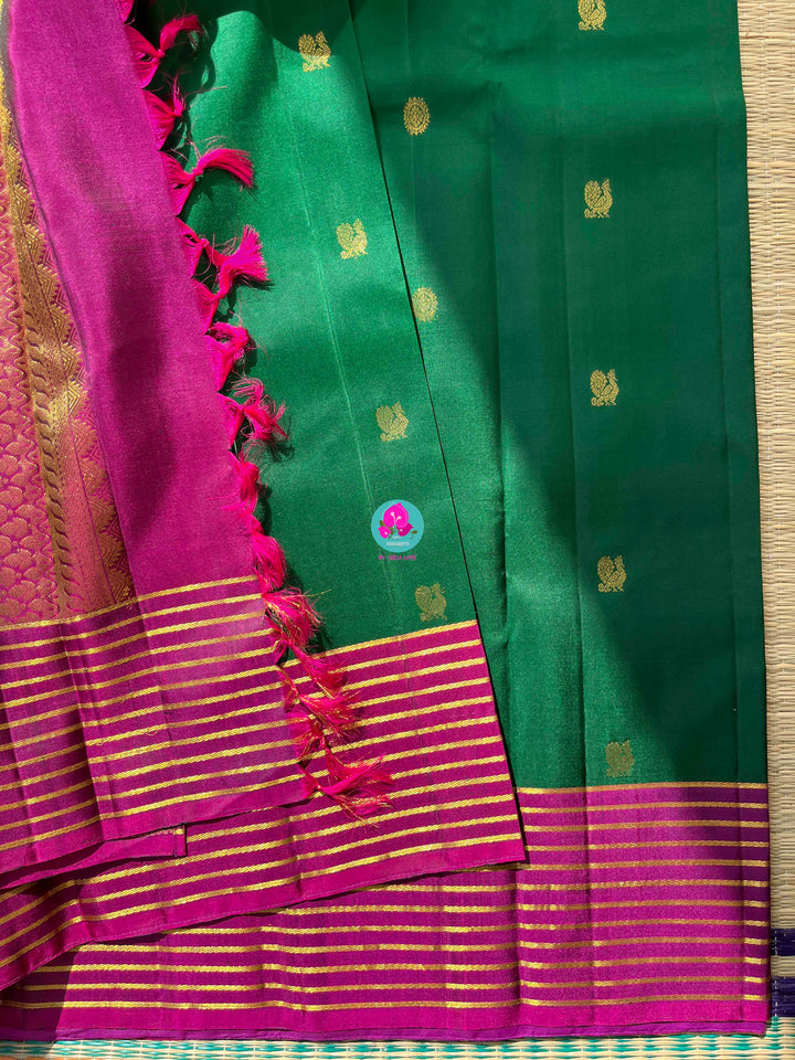 Vintage Movie actress Jayaprada garu inspired saree set in pure Kanchipattu handloom