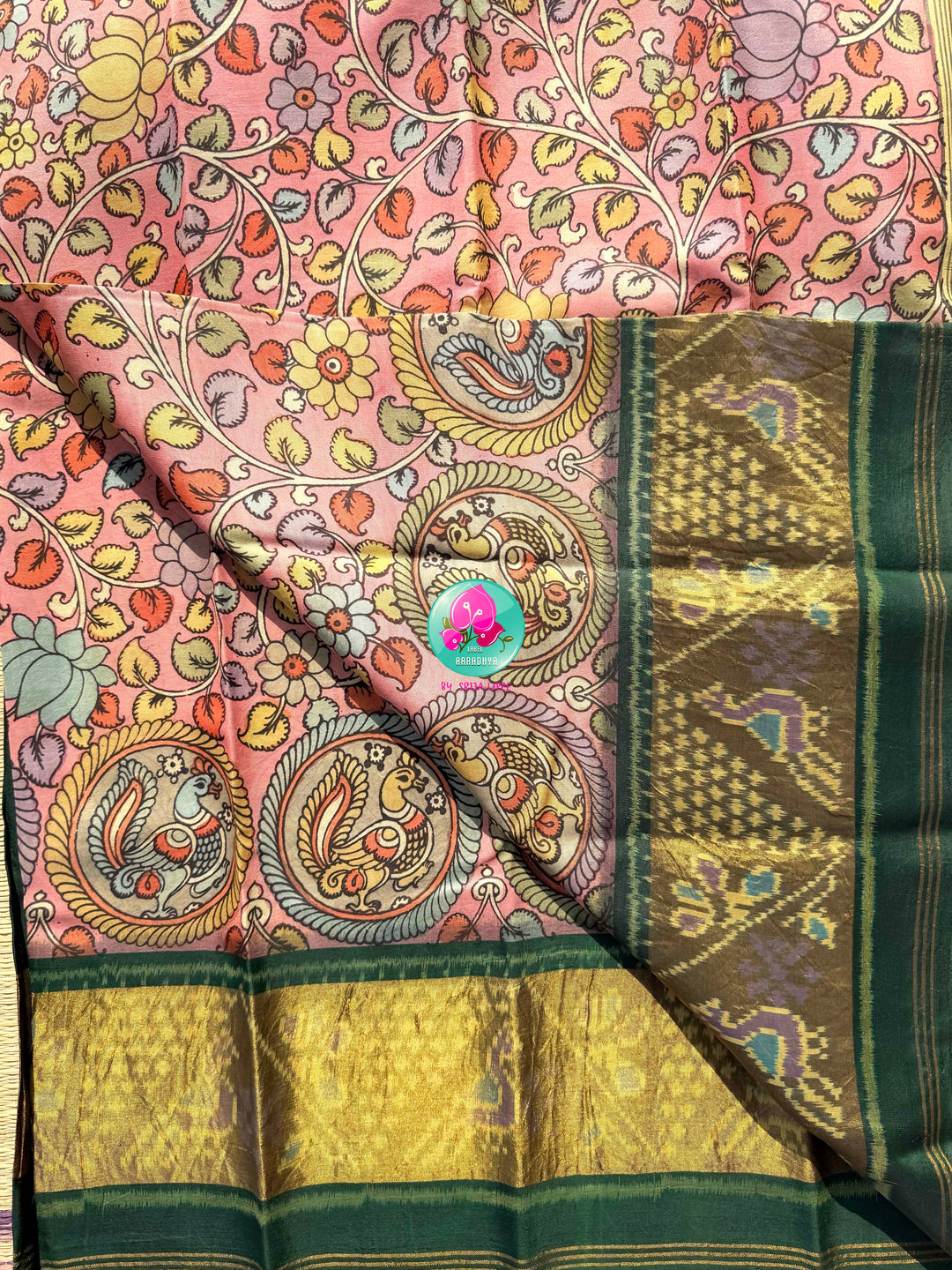 The Confluence of Legends: Pure Kalamkari & Patola Fusion Silk Saree