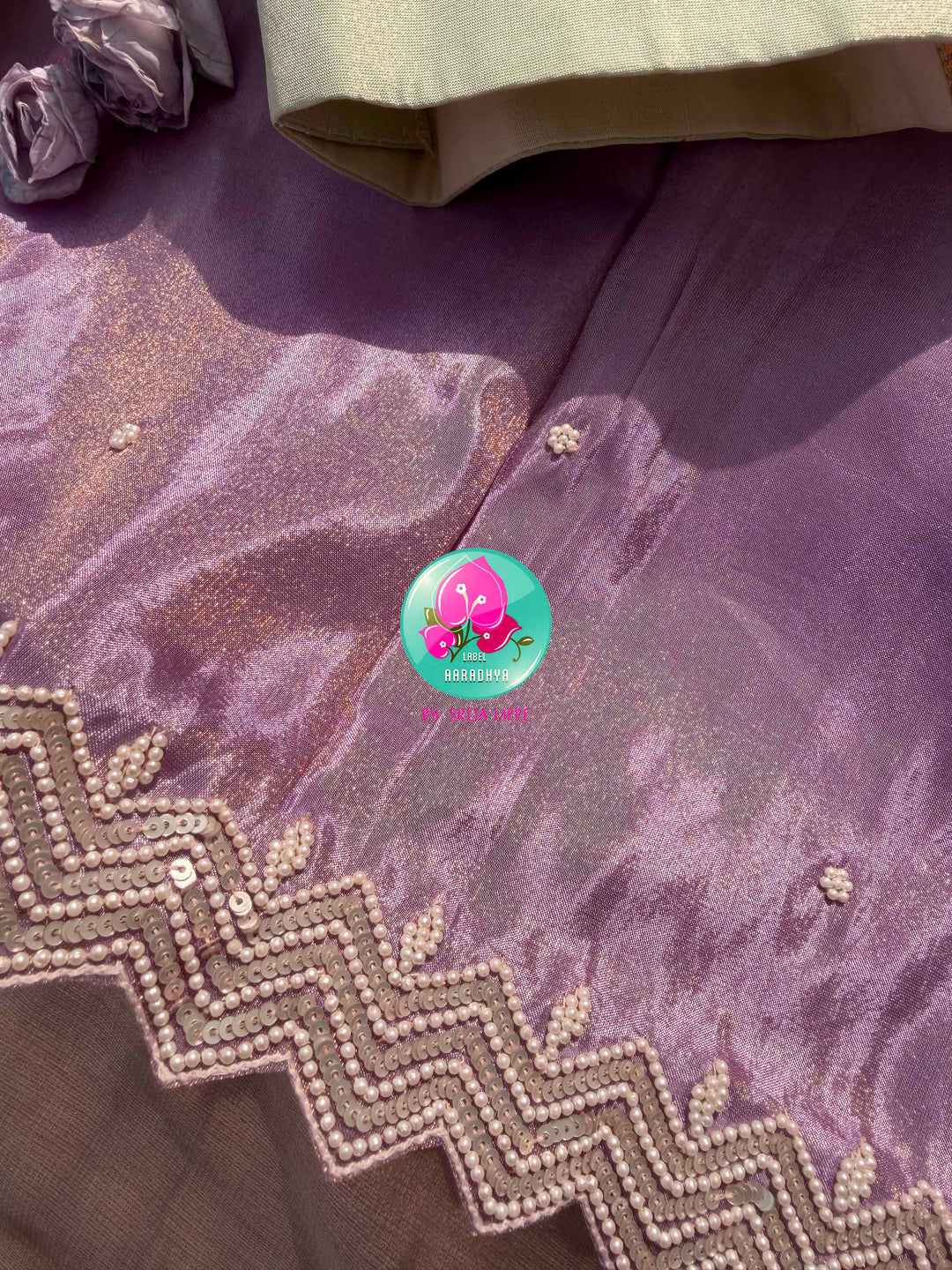 Lavender Whisper: The Soft Tissue Georgette & Vintage Mint Blouse Masterpiece