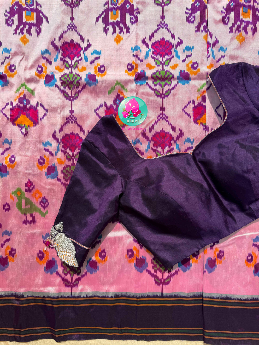 Orchid Blooms at Dawn: The Pure Ikat Silk Saree Masterpiece