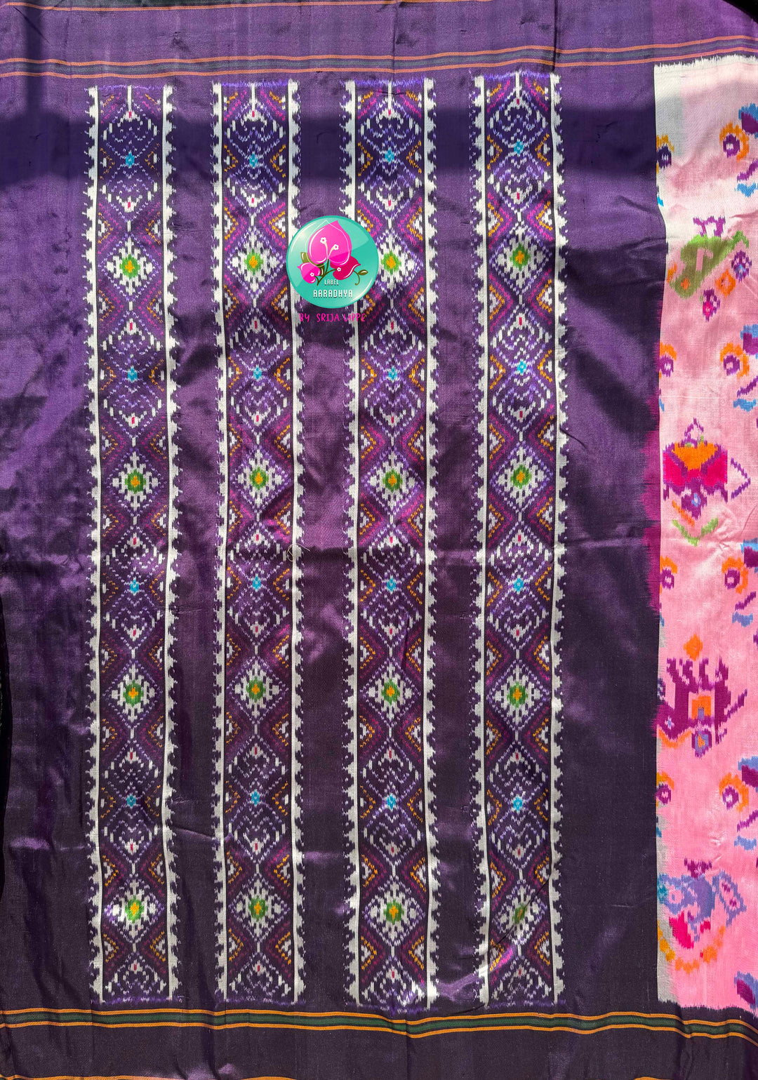 Orchid Blooms at Dawn: The Pure Ikat Silk Saree Masterpiece