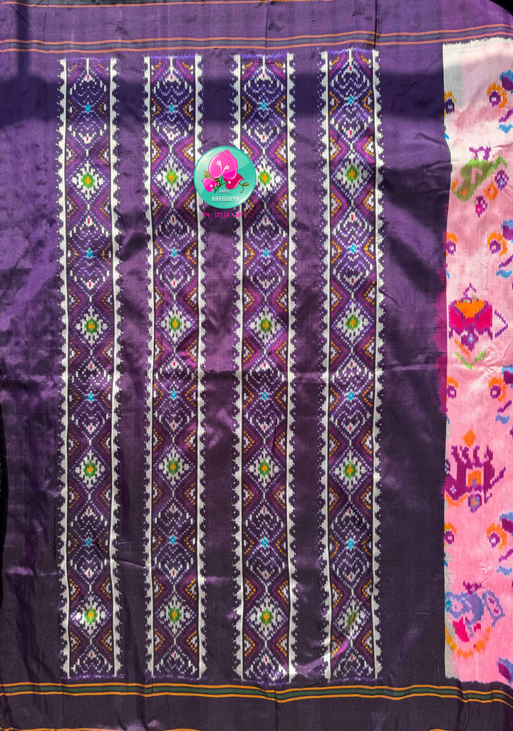 Orchid Blooms at Dawn: The Pure Ikat Silk Saree Masterpiece