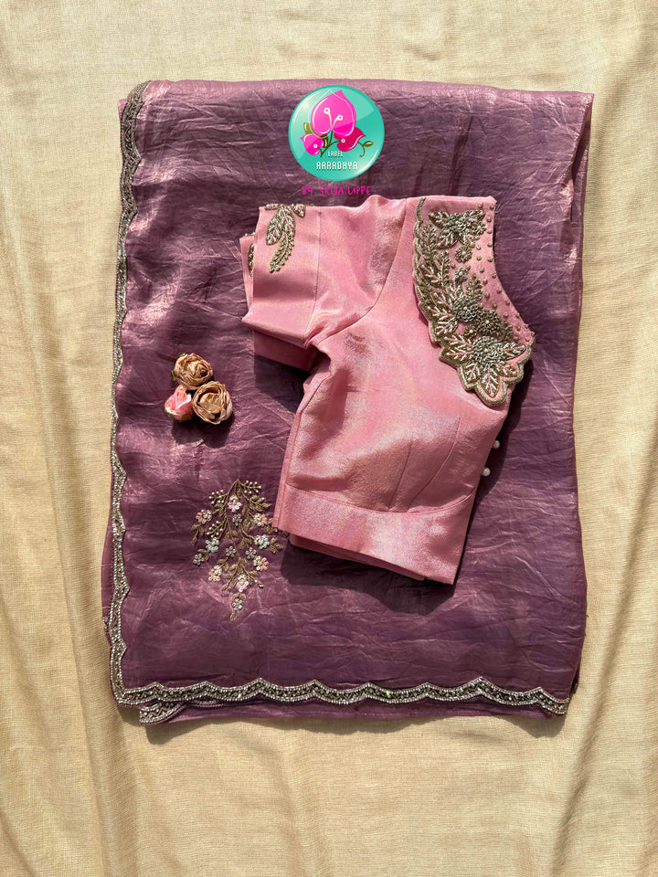 Whimsical Twilight: The Crushed Mauve Organza & Pink Peter Pan Dream