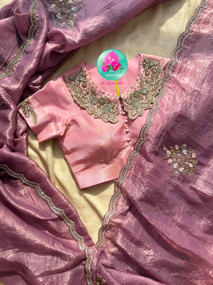 Whimsical Twilight: The Crushed Mauve Organza & Pink Peter Pan Dream