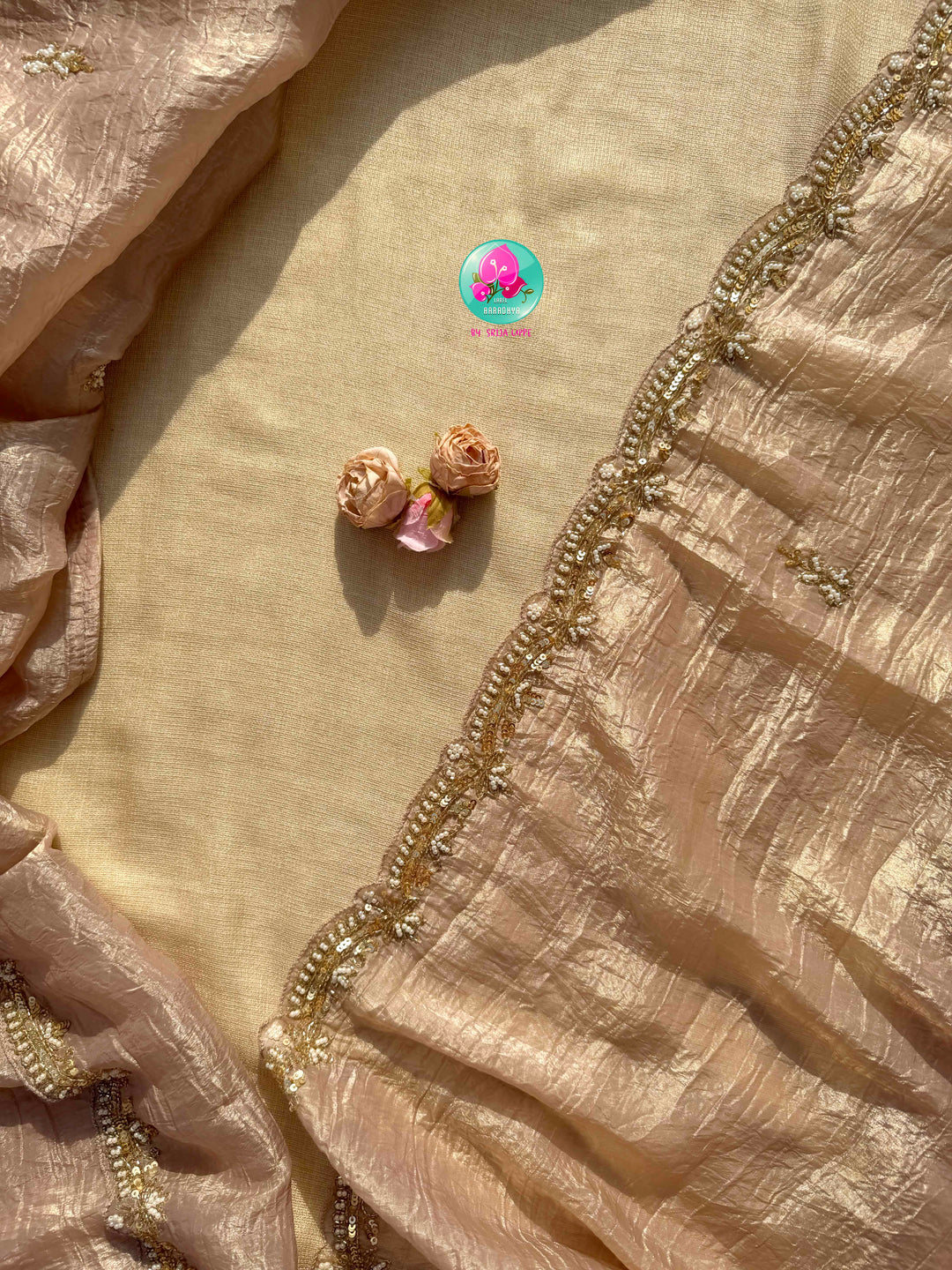 Whispers of Rose Gold: The Crushed Organza & Baby Pink Peter Pan Fantasy
