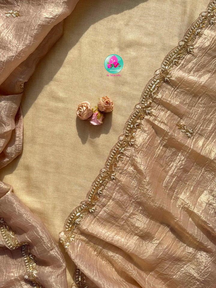 Whispers of Rose Gold: The Crushed Organza & Baby Pink Peter Pan Fantasy