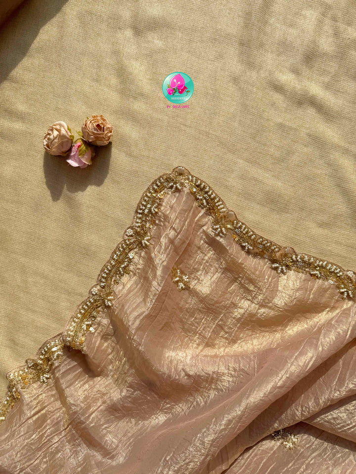 Whispers of Rose Gold: The Crushed Organza & Baby Pink Peter Pan Fantasy