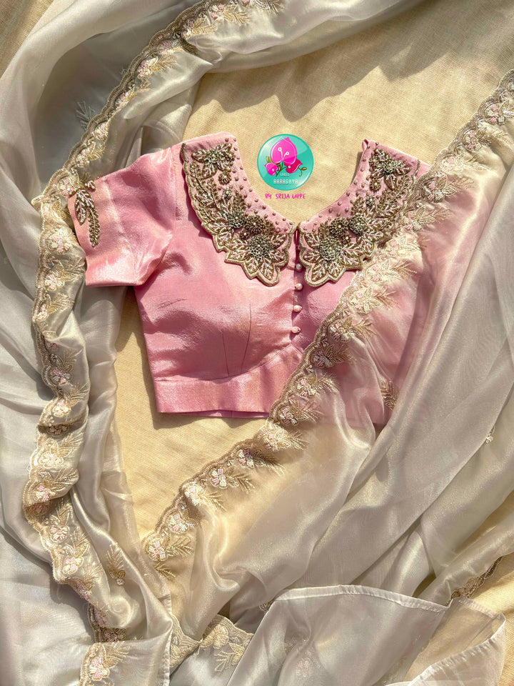 Pastel Poetry: The Shimmering Tissue Organza & Baby Pink Peter Pan Reverie