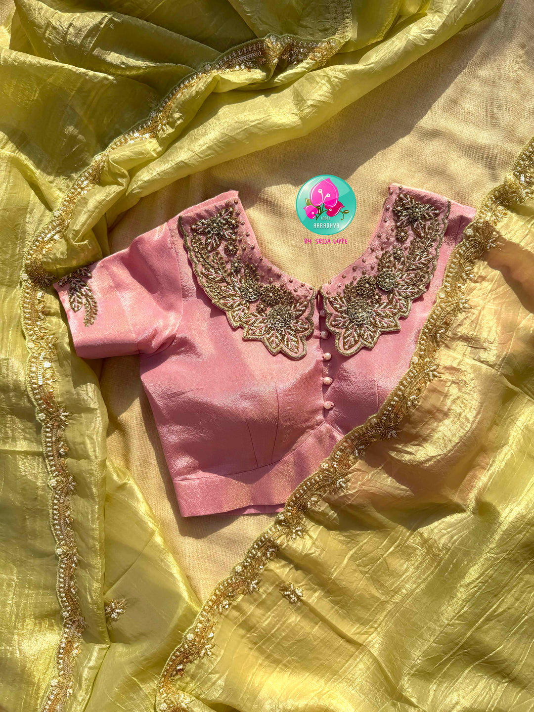 Mint Meadow Mist: The Crushed Pastel Green Organza Saree Elegance